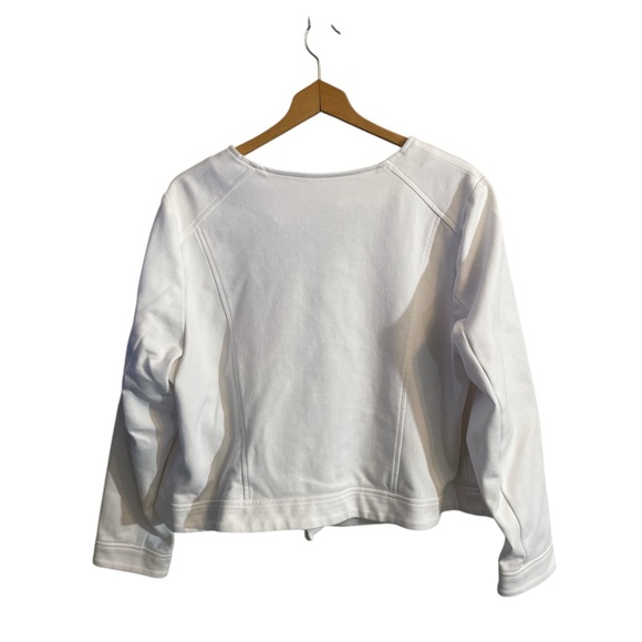 X3- Lane Bryant Ivory Sweater Jacket  Zipper Accents - Picture 2 of 3